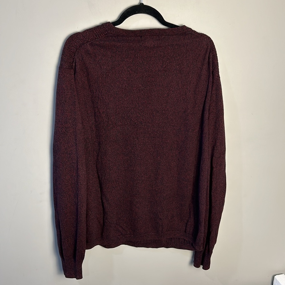 Men's Pierre Cardin V-Neck Sweater Heathered Burgundy Size US L - Picture 2 of 7